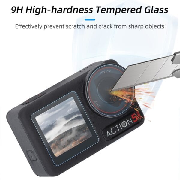 For DJI Osmo Action 5 Pro Sunnylife 3 in 1 Lens Protector Front and Rear Screen Tempered Glass Films - Image 5
