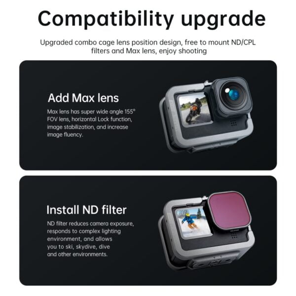 TELESIN Aluminium Alloy Frame Case For GoPro Hero11 Black / HERO10 Black / HERO9 Black ,Spec: - Image 10