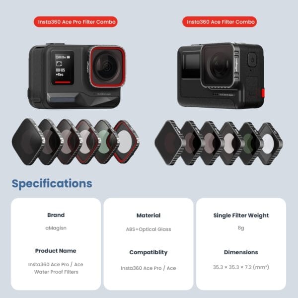 aMagisn Waterproof Filter Protective Goggles Sports Camera Accessories - Image 12