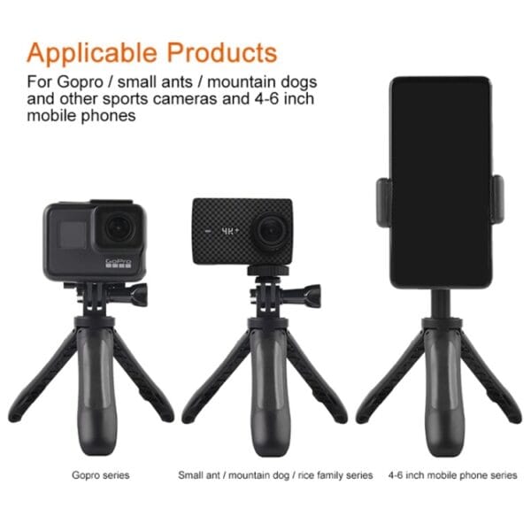 GP446 Multifunctional Mini Fixed Tripod for GoPro Hero12 Black / Hero11 /10 /9 /8 /7 /6 /5, Insta360 Ace / Ace Pro, DJI Osmo Action 4 and Other Action Cameras - Image 9