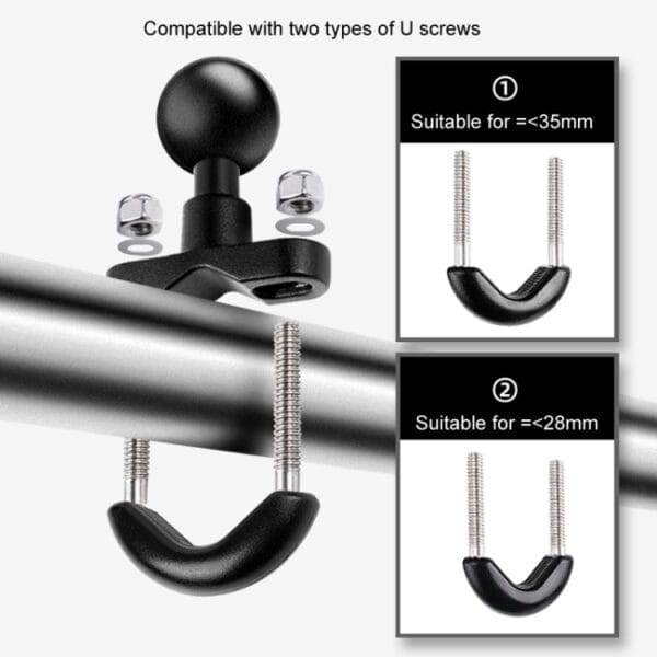 9cm Connecting Rod 20mm Ball Head Motorcycle Handlebar Fixed Mount Holder with Tripod Adapter & Screw for GoPro Hero12 Black / Hero11 /10 /9 /8 /7 /6 /5, Insta360 Ace / Ace Pro, DJI Osmo Action 4 and Other Action Cameras - Image 5