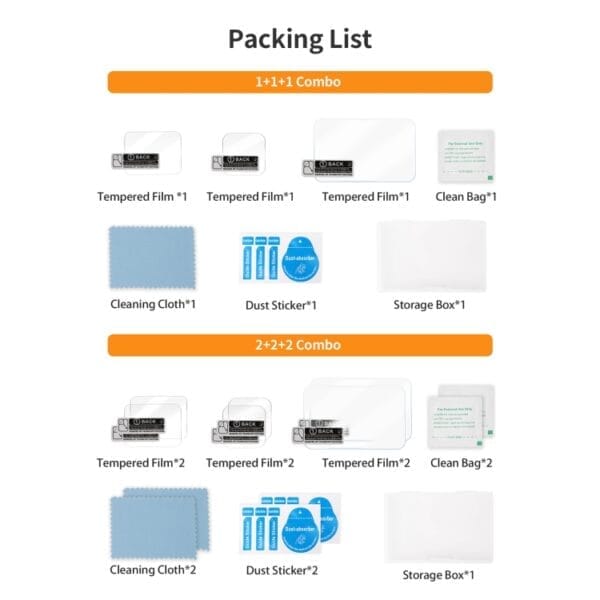 For GoPro HERO13 Black Sunnylife 3 in 1 Lens Protector Front and Rear Screen Tempered Glass Films - Image 10