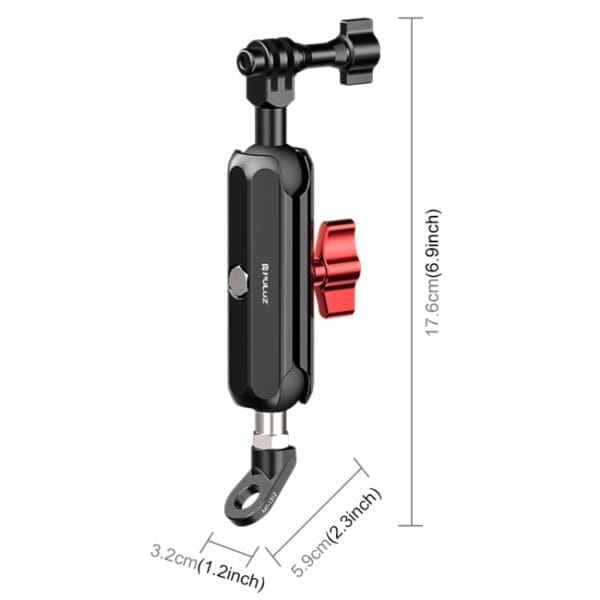 PULUZ Motorcycle Rearview Oblique CNC Metal Magic Arm Rod Mount - Image 4