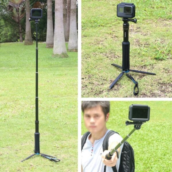 Portable Foldable Tripod Holder Selfie Monopod Stick for GoPro, Insta360, DJI and Other Action Cameras, Length: 23.5-81cm - Image 12