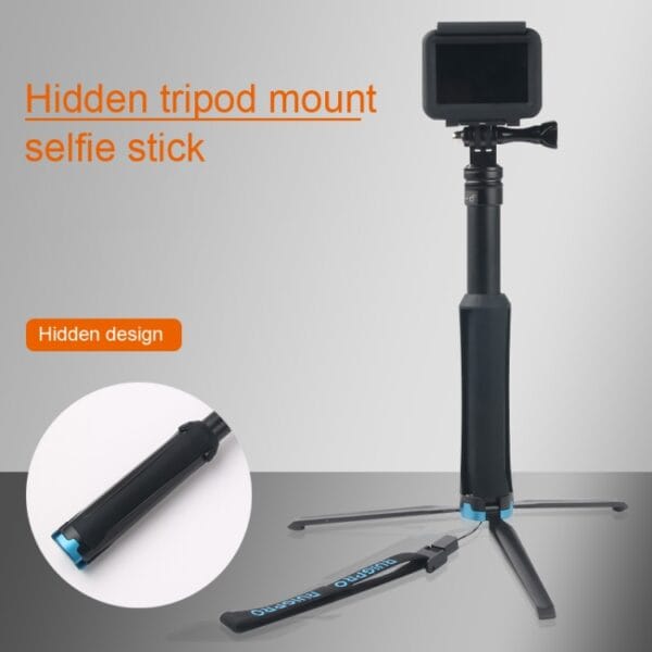 Portable Foldable Tripod Holder Selfie Monopod Stick for GoPro, Insta360, DJI and Other Action Cameras, Length: 23.5-81cm - Image 8