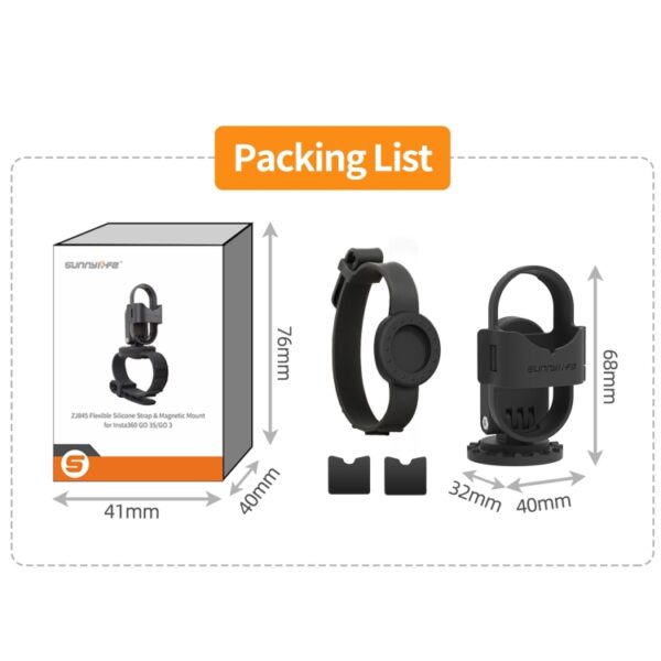 For Insta360 GO 3S / GO 3 Sunnylife Camera Strap Magnetic Mount Drone Mount Silicone Wristband Backpack Stripe, For Insta360 GO 3S / GO 3 - Image 13