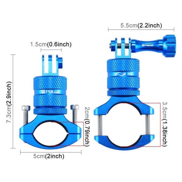 PULUZ 360 Degree Rotation Bike Aluminum Handlebar Adapter Mount with Screw for GoPro, Insta360, DJI and Other Action Cameras, AE Stock (Blue), US Stock (Red), China Stock (Red), US Stock (Blue), China Stock (Blue), US Stock (Black), China Stock (Black)... - Image 5