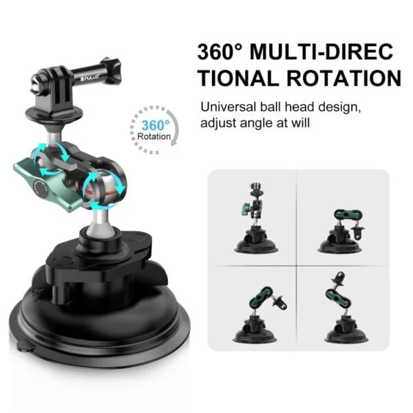 PULUZ Magic Arm Stronge Suction Cup Aluminum Alloy Mount, Magic Arm Suction Cup - Image 4