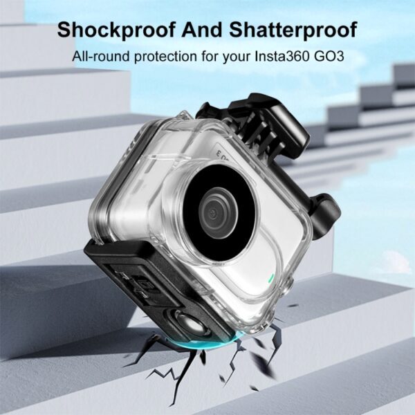 For Insta360 GO 3 PULUZ 60m Underwater Waterproof Housing Case with Base Adapter & Screw, Waterproof Housing Case - Image 6