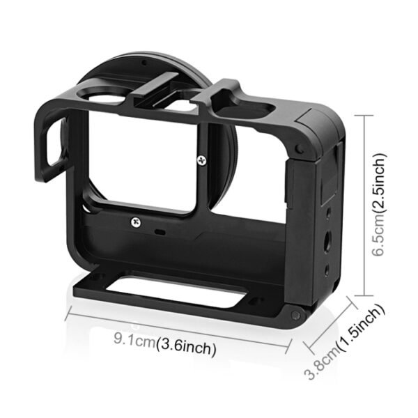 For Insta360 Ace Pro / Ace PULUZ Metal Rabbit Cage Adapter Frame with 52mm UV Filter & Adapter Ring, Meta Cage 2 - Image 4