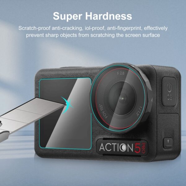 For DJI Osmo Action 5 Pro PULUZ 3-in-1 Lens Front and Back Screen Tempered Glass Explosion-proof Film - Image 5