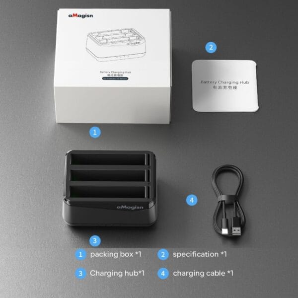 For Insta360 X4 AMagisn Battery Charger Charging Seat Camera Accessories - Image 12