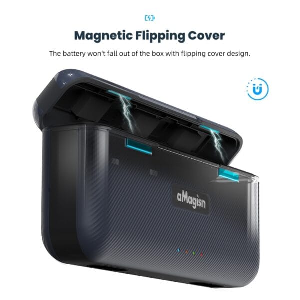 AMagisn Portable Fast Charge Hub For GoPro HERO12 Black / HERO11 Black / HERO10 Black / HERO9 Black - Image 7