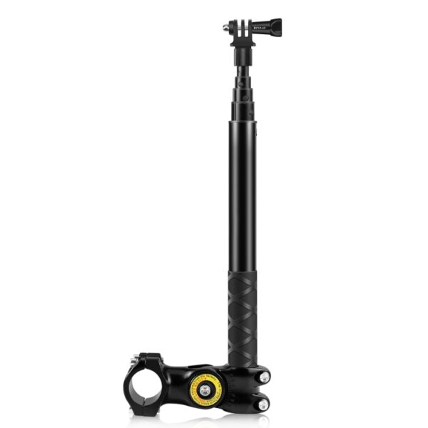 PULUZ Motorcycle Bicycle Handlebar Fixture Mount Camera Bracket Adapter with Monopod Stand - Image 2