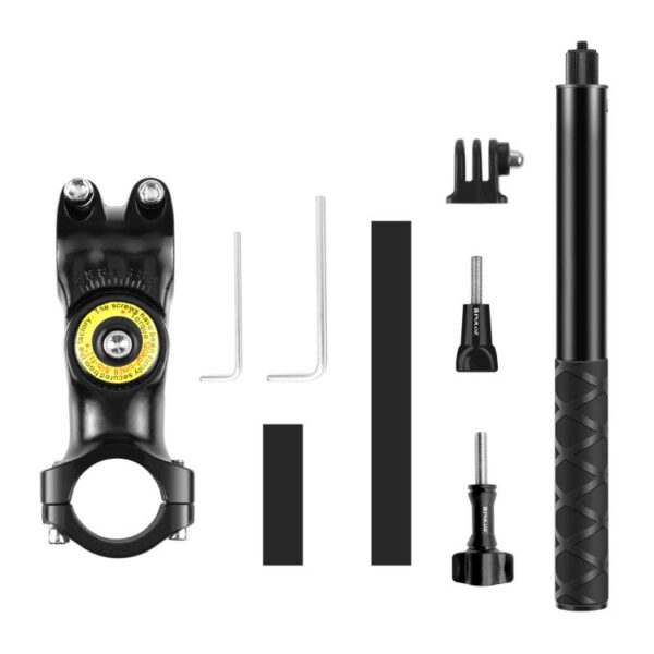 PULUZ Motorcycle Bicycle Handlebar Fixture Mount Camera Bracket Adapter with Monopod Stand - Image 10
