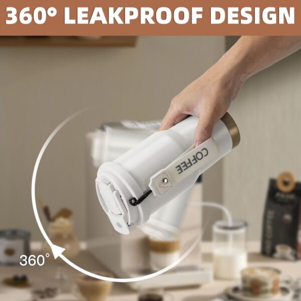 Stainless Steel Car Coffee Mug Double-Wall Vacuum Keep Cold Insulated Cup With Lanyard, 600ml - Image 6