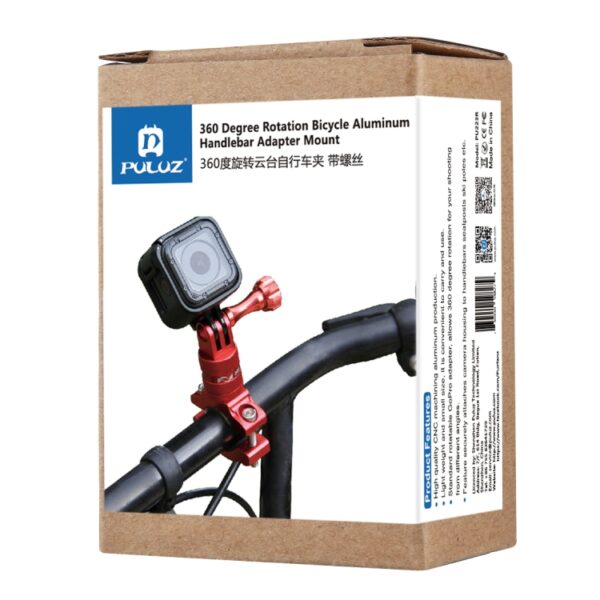 PULUZ 360 Degree Rotation Bike Aluminum Handlebar Adapter Mount with Screw for GoPro, Insta360, DJI and Other Action Cameras, China Stock (Red), China Stock (Blue), China Stock (Black) - Image 9