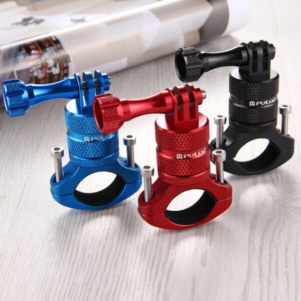 PULUZ 360 Degree Rotation Bike Aluminum Handlebar Adapter Mount with Screw for GoPro, Insta360, DJI and Other Action Cameras, China Stock (Red), China Stock (Blue), China Stock (Black) - Image 2