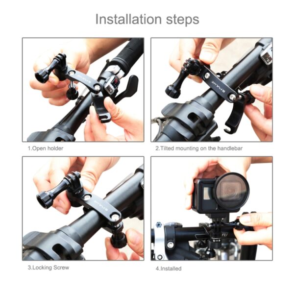 PULUZ 360 Degree Rotation Bike Aluminum Handlebar Adapter Mount with Screw for GoPro, Insta360, DJI and Other Action Cameras - Image 7