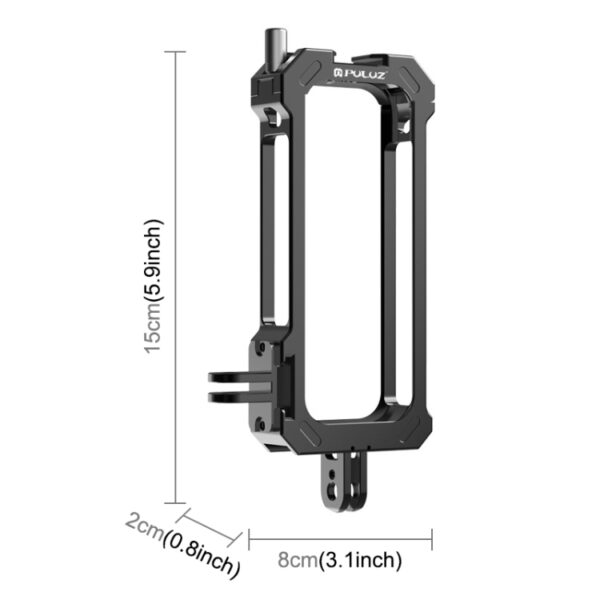 For Insta360 X3 PULUZ Metal Protective Cage Rig Housing Frame with Expand Cold Shoe Base & Tripod Adapter, Metal Cage US Stock, Metal Cage - Image 2