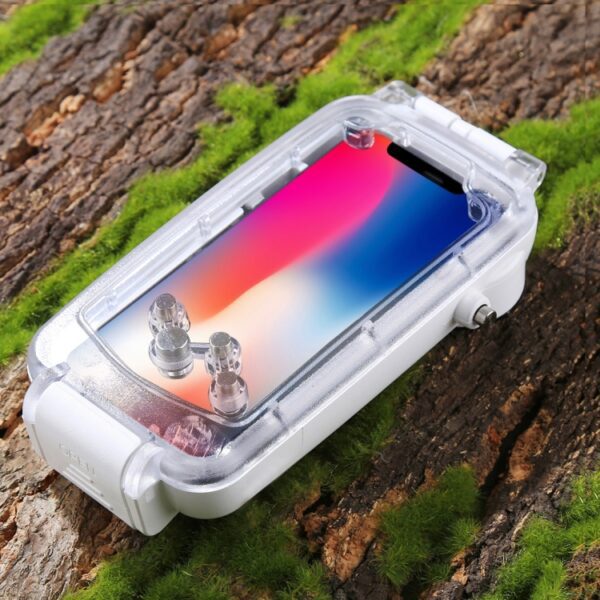 For iPhone X / XS PULUZ 40m/130ft Waterproof Diving Case, Photo Video Taking Underwater Housing Cover, For iPhone X / XS(White) - Image 15