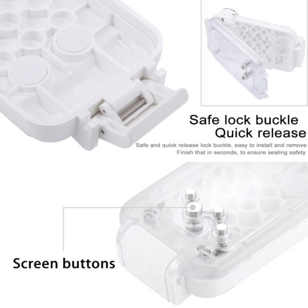 For iPhone X / XS PULUZ 40m/130ft Waterproof Diving Case, Photo Video Taking Underwater Housing Cover, For iPhone X / XS(White) - Image 4