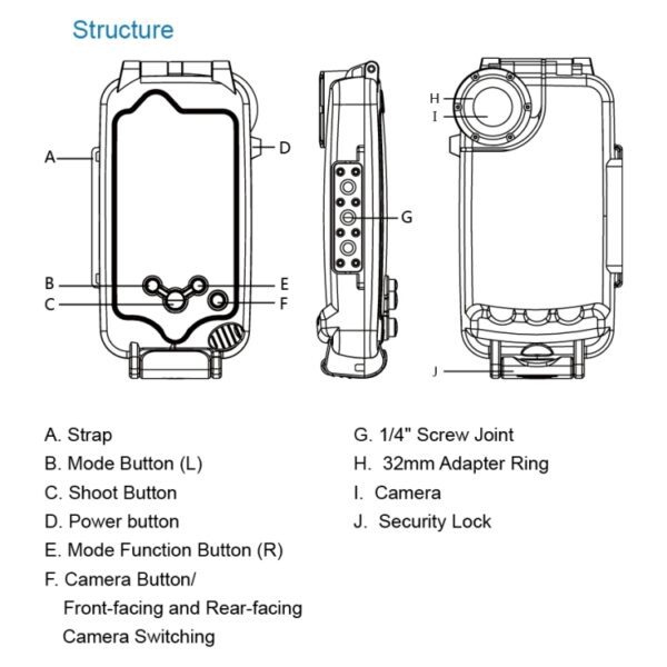 For iPhone X / XS PULUZ 40m/130ft Waterproof Diving Case, Photo Video Taking Underwater Housing Cover, For iPhone X / XS(White) - Image 6