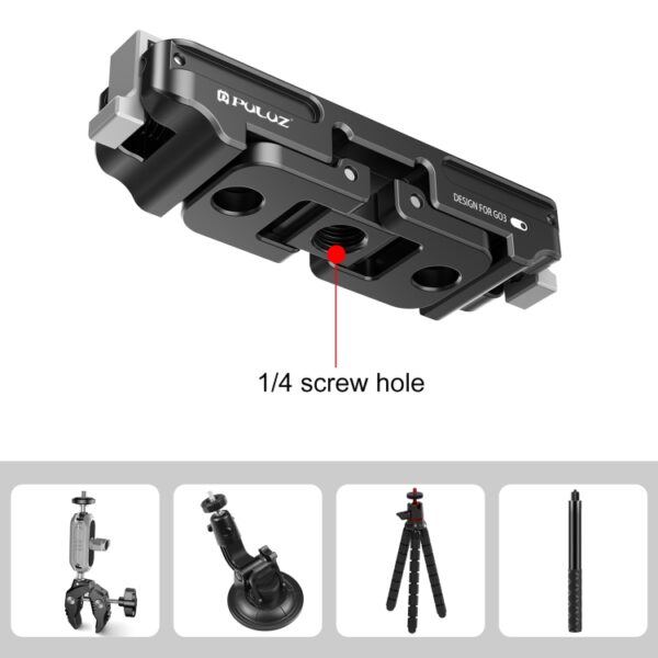 For Insta360 GO3 PULUZ Magnetic Aluminum Alloy Quick Release Base Mount, For Insta360 GO3 / GO 3S CNC - Image 4