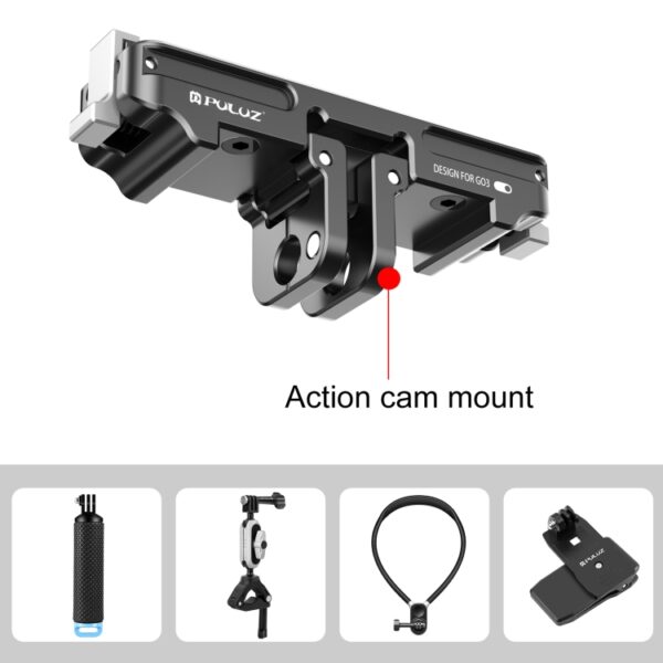 For Insta360 GO3 PULUZ Magnetic Aluminum Alloy Quick Release Base Mount, For Insta360 GO3 / GO 3S CNC - Image 5